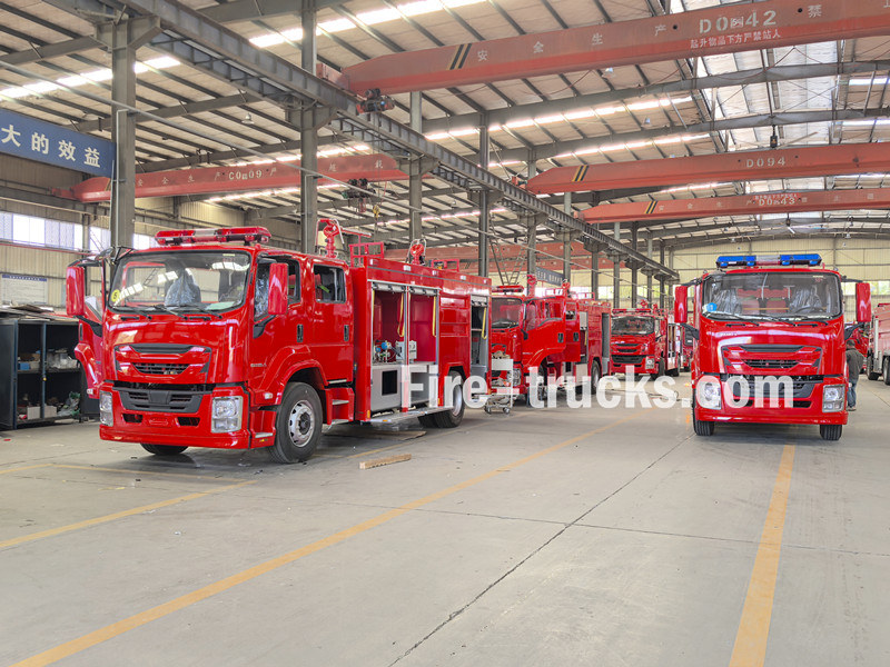 Isuzu fire truck factory inspection before shipment