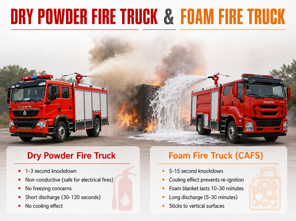 which is better dry powder or foam fire truck