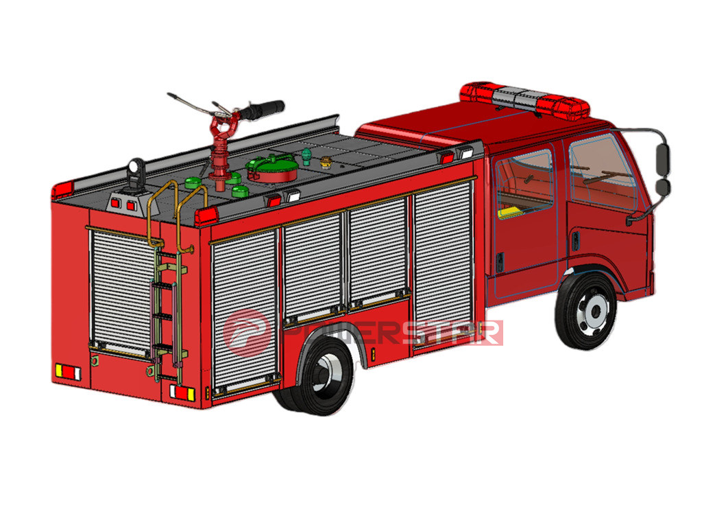ISUZU 4x4 offroad wildland rescue fire fighting truck 3D drawing
