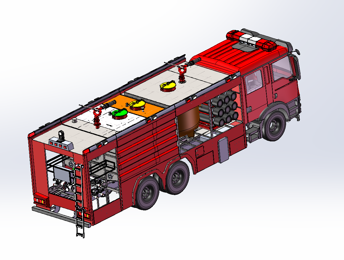 HOWO Foam Dry Powder Fire Engine technical drawing
