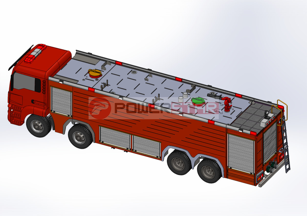 8x4 HOWO combined agent fire fighting vehicle engineering drawing