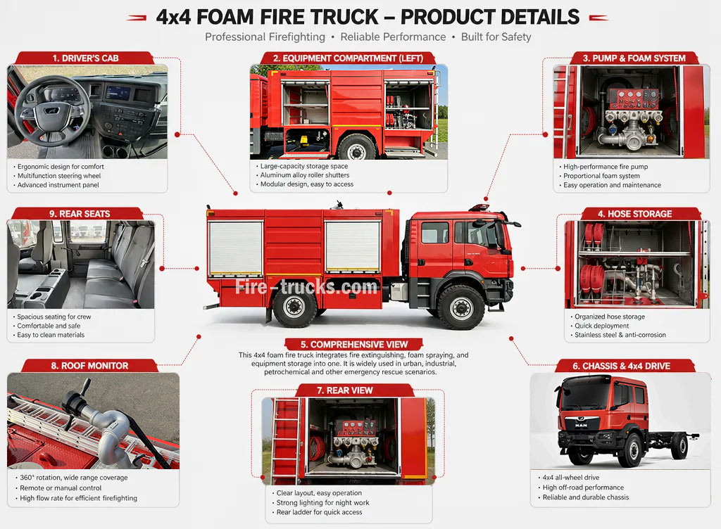 Reliable MAN TGM 4x4 High Pressure Foam Water Tender Fire Fighting Equipment Truck 5000L Water Foam Tender with Hydraulic Fire Pump and Monitor for Albania Highway and City Emergency Services