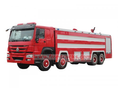 HOWO 8×4 pumper tanker fire truck