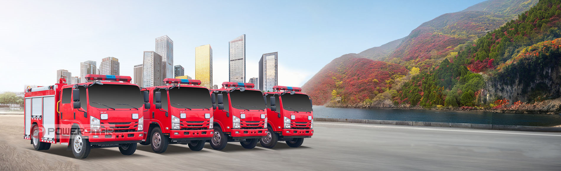 Isuzu 700P ELF fire fighting vehicle