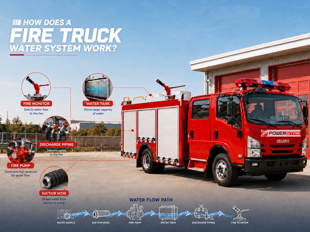 Come funziona il sistema idrico di un'autopompa antincendio