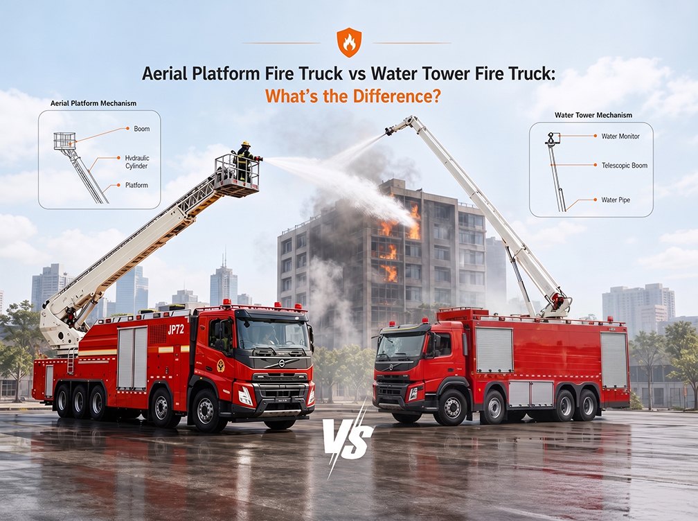 Autoscala antincendio con piattaforma aerea vs autoscala antincendio con torre dell'acqua: qual è la differenza?
