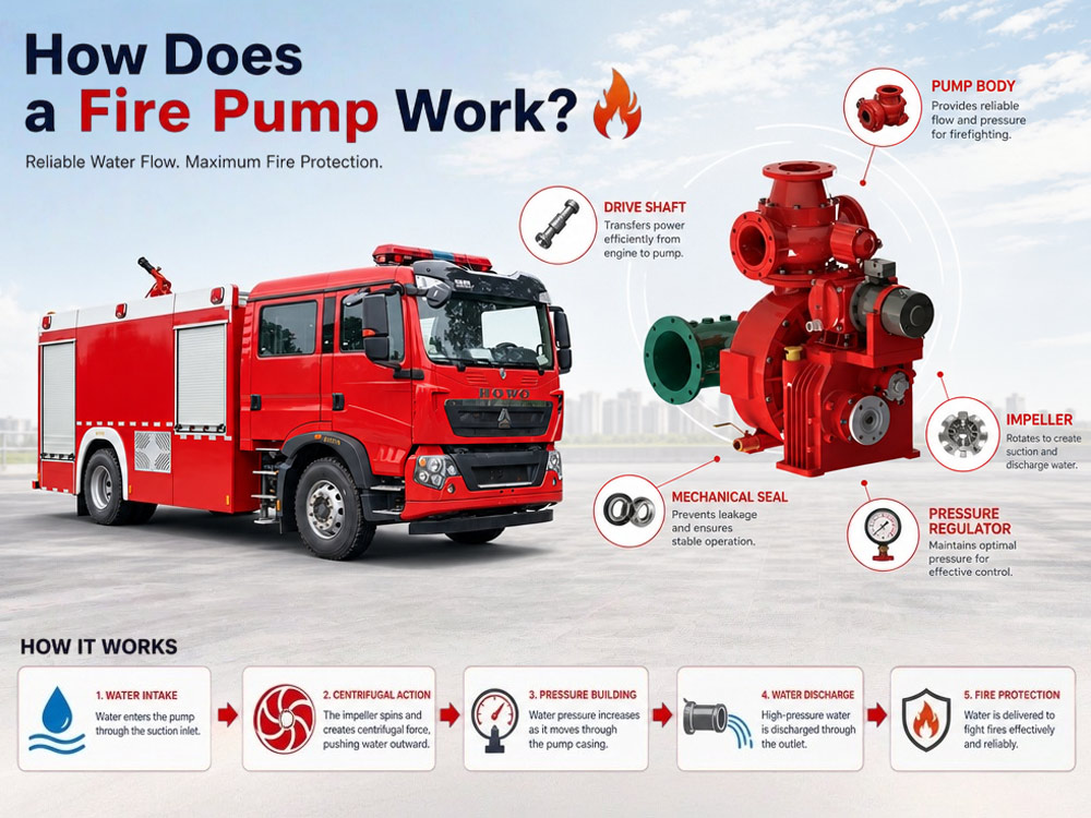 Come funziona una pompa antincendio? Spiegazione del principio di funzionamento della pompa di un camion dei pompieri