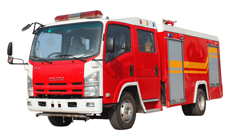 Camion dei pompieri con acqua