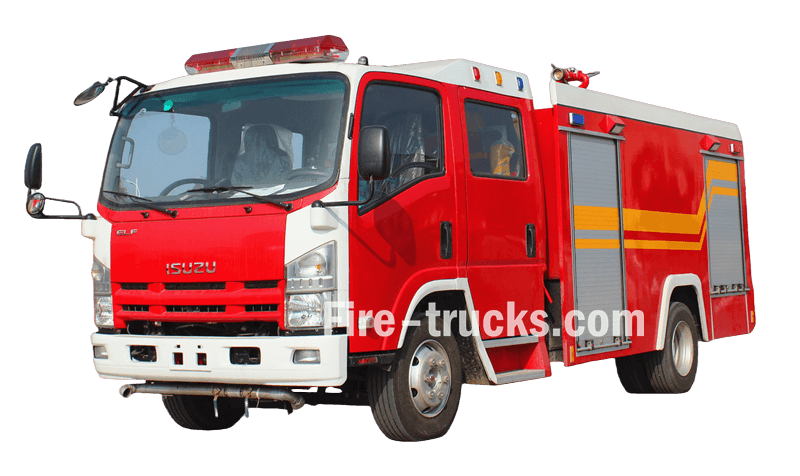 Camion dei pompieri con acqua