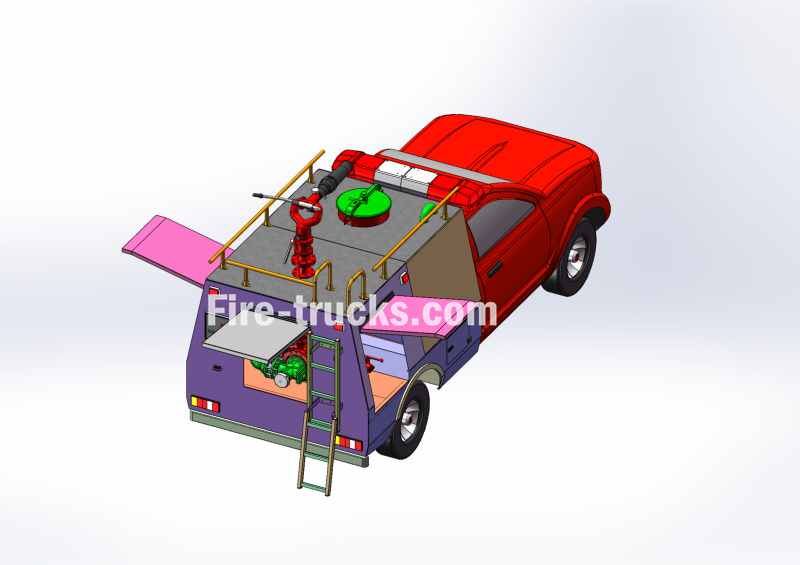 FOTON 1500L Fire Pickup Rapid intervention vehicle technical drawing